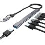 Portronics Mport 7 USB Hub Dock(7-in-1), Multiport Adapter with Dual Convertible USB & Type C Heads, Upto 5 Gbps Data Transfer Speed, 1 x USB 3.0 & 6 x USB 2.0 Ports for Laptop, MacBook, PC (Grey)