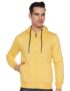 Qube By Fort Collins Men’s Fleece Hooded Neck Regular Fit Sweatshirt (929206 SMU_Mango Milange_Large)