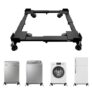 Lifelong Universal & Adjustable Metal Washing Machine Stand (5 KG to 12 KG) | Trolley with Wheels | Single/Double Door Fridge Stand, Air Cooler Stand | 180 KG Capacity, 4 Anti Vibration Pads | Black