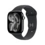 Apple Watch Series 11 GPS 46mm Jet Black Aluminium Case with Black Sport Band – M/L