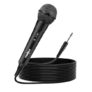 FRONTECH Dynamic Microphone with 3m Cable| 6.5mm Jack | On/Off Switch – Durable Metal Net, Compatible with Karaoke Machines and Speakers, Ideal for Speech, Weddings (HF-0014, Black)