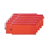 GLUN® Stationary Pouch with Zipper Closing Unisex, Organizer for Office, Collage, School, Cute Cosmetic Bag for Women, Multi-Purpose Pouch Red Frozen Colour Pack of 10