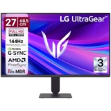 LG 27G411A 68.5 cm(27 Inch) Ultragear FHD(1920 x 1080) IPS Gaming Monitor, 1ms MBR, 144Hz (O/C), HDR10, NVIDIA G-Sync Compatible, AMD FreeSync, HDR10, HDMI, DP, HP Out, Anti-Glare, Slim Stand, Black