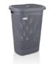 Asian Plastowares – Verona Laundry Basket with Lid | Large Size | Multi-Utility Storage Basket/Bin for Clothes, Toys, Kitchen & Household | BPA Free | Durable & Space-Saving | Dark Grey
