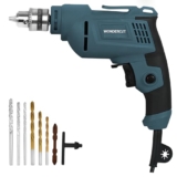 WONDERCUT 550W, Electric Drill WC-EDRF10-B+7, 100% Copper Motor, 2800 RPM, 10 mm Chuck, Forward/Reverse with Variable Speed Control & 7 Pcs Pro Drill Bits (Blue)