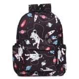 MELVIS 20L Backpack School Bag For Travel With Bottle Compartment | Trendy Water Resistant High Storage Bag For Men & Women | Boys & Girls Laptop Printed Backpack For College Gift (Black Space)