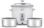 Pigeon Joy 2 Pots Electric Rice Cooker(0.6 L, White)