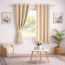 Roseate 100% True Black Out Curtains (5 Feet/Set of 2) Solid Room Darkening Curtain & Thermal Insulated for Bedroom, Living Room (Beige/ 116×152 cm)