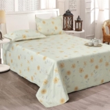 Cortina Cloud Cotton King Size Bedsheet with 2 Pillow Covers | Super Soft, Breathable & Skin-Friendly Bedsheet for Double Bed King Size with Boho Design | 270×250 cm (White & Yellow, King)