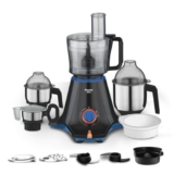 Preethi Zion MG-227 mixer grinder 750 watt Black, 4 jars – master chef food processor jar and flexi lid, Vega W5 motor with 2yr Guarantee & Lifelong Free Service, Standard