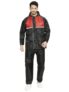 Citizen Reversible Raincoat for Men with Inbuilt Hood, Waterproof Pant & Carry Pouch | Dual Color Sports Style | 190T Polyester with PVC | Durable & Lightweight Rainsuit | Black & Red, 2XL