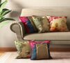 India Circus by Krsnaa Mehta Royal Court Multicolor Satin Blend Cushion Pillow Covers Set of 5 (16 X 16 Inches)
