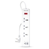 Honeywell 3 Outlet Extension Board with Master Switch, 6 Amps, 250V, 1xType C & 2xUSB, 3 International Sockets, Pure Copper, 6 Advanced Safety Features, 2 Mtr Power Cord, BIS Certified, 1 yr Warranty