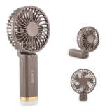 Gesto Portable Fan Rechargeable with LED Light – Foldable Mini Fan, Small Fan,USB Charging Hand Fan with 1200mAh Battery & 3 Speed Modes | Travel, Makeup, Kitchen,Women’s Personal Pankhaa – Grey
