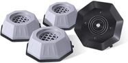 E-COSMOS Washer Dryer Anti Vibration Pads with Suction Cup Feet, Fridge Washing Machine Leveling Feet Anti Walk Pads Shock Absorber Furniture Lifting Base (Pack of 4) (Grey)