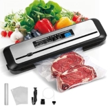 INKBIRD Vacuum Sealer Machine INK-VS01 One-touch Automatic Food Preserving Machine with Sealer Bags Storage Built-in Cutter Vacuum Packer Machine for Sous Vide Cooking Dry & Moist Food Mode UK Plug