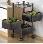 Rasvesh Multi-Purpose Trolley Storage Organizer and Kitchen Accessories Items for Kitchen Storage Rack Square Design Fruits & Vegetable Onion Cutler (3 Tier)