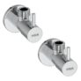 Mila Classique Brass Angle Valve with Wall Flange Pack of 2 | Mirror Chrome Finish | Quarter Turn Cartridge | ½” BSP Male Thread Inlet & Outlet | Durable, Leak-Proof, Multi-Purpose | 10-Year Warranty