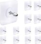SHOPPOFOBIX Adhesive Hooks 13.2LB(Max) Heavy Duty Self Adhesive Hooks Transparent Waterproof and Oilproof Wall Hooks for Kitchen Bathroom Shower Door Outdoor (Nail Hook, 5)