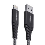 Ambrane USB To Lightning 3A Fast Charging Braided Lightning Cable Compatible For iPhone 14,13, 12,11, X, 8, 7, 6, 5, Ipad, Macbook, Imac, Airpods, 480Mbps Data Sync, 1.5Meter Long (RCL -15, Black)