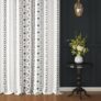 Story@Home Door Light-Filtering Curtains 7 Feet Long Set of 1,Abstract Print,Bohemian Cotton Curtain,Light Filtering Curtain,Curtains for Living Room,(116×215 cm,White & Grey),Perfect for Home Decor