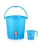 Cello Frosty Delux Bathroom Set (18 L Bucket & 1 L Mug), Blue | Lightweight Durable & Sturdy with Easy-Grip Handles | Plastic Multipurpose Bath Set for Modern Bathrooms