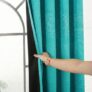 Story@Home Blackout Curtains 9 Feet Long Set of 1 | Abstract Printed | 75% Room Darkening Curtain | Thermal Insulated Long Door Curtain for Living Room | (116 X 275 Cm, Cyan) | Perfect for Home Decor