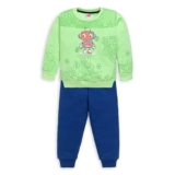 LuvLap Baby Boys Full Sleeve Sweatshirt & Pyjama Set Pack Of 1, Cotton Rich Fleece, Paradise Green, M (3 to 6 Months)