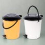 Urbane Home Plastic Pack of 2 Pedal Dustbin With Lid | Garbage Bin With Handle for Kitchen-Bathroom | Wet & Dry Waste Bin | Black Dhakkan Trash Can | 10 LTR | Orange & White