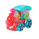 Toyshine Train Engine Concept Musical and 3D Lights Kids Transparent Vehicle, Toy for 2 to 5 Year Kids Baby Toy, Multicolor