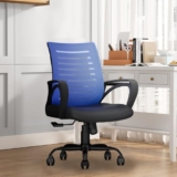 CELLBELL Desire C104 Mesh Mid Back Chair | Ergonomic Office, Study, Revolving, Computer Chair for Work from Home Heavy Duty Metal Base, Seat Height Adjustable (Blue)