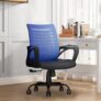 CELLBELL Desire C104 Mesh Mid Back Chair | Ergonomic Office, Study, Revolving, Computer Chair for Work from Home Heavy Duty Metal Base, Seat Height Adjustable (Blue)