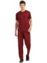 Thomas Scott Men’s Solid Polyester Relaxed Fit T-Shirt & Joggers Co-Ords Set with Round Neck & Short Sleeves (TMSTCS002_Wine_L)
