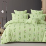 BSB HOME 300 TC Microfiber XXL Soft Cotton Super King Size Bedsheet for Double Bed, King Size 108 Inches X 108 Inches, 9 Feet, 275 X 275 cm with 2 Large Size Pillow Covers – Pastel Pistachio Green