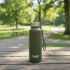 Clazkit Dual Colored Stainless Steel Water Bottle |ISI Certified Leakproof,Durable for School Kids, Fridge, Sports, Gym, Yoga & Office – Easy to Clean & Reusable-1000ml – Set of 2 -Black