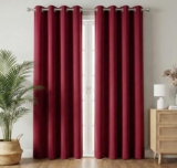 VAS COLLECTIONS 100% Blackout Door Curtains, 7 Feet (121×215 cm) Set of 2, Plain, Thermal Insulated, Room Darkening Curtains for Living Room, Bedroom, (Maroon)