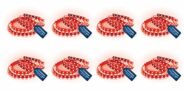 Crompton 5 Meter LED Strip Light | Red Color, 300 LEDs Flexible Roll | Decorative & Energy Saving Accent Lighting | Plastic Build | Without Driver | Pack of 8