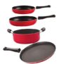 Nirlon Non Stick Premium Quality Aluminium Kitchenware Set of 4 Pieces with Extreme Durability (FT13_FP10_FP12_CS24)