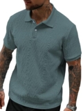 GRECIILOOKS Textured Polo T-Shirt for Men | Premium Jacquard Collared Cotton Blend Polo | Smart Casual & Formal t Shirt for Men | Stylish t Shirt for Mens for Office, Party & Everyday Wear