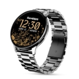 GameSir Active 2 Smart Watch AMOLED Display 1.3″ Screen, 360 * 360 Resolution, IP68 Waterproof with Multiple Watch Faces Bluetooth Calling Metal Chain Round Dial Smartwatch for Men & Women (Black)