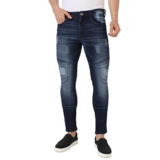 Campus Sutra Men’s Classic Blue-Washed Solid Patterned Regular Fit Denim Jeans | Premium Mid-Rise Cotton Stretchable Crafted with Comfort Fit and High Performance for Everyday Wear(Size-30)