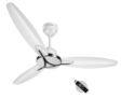 LONGWAY Zephyr 1200 mm BLDC Ceiling Fan with Remote Control | BEE 5 Star Rated Energy Efficient | Ultra High Speed 3 Blade Anti-Dust Decorative Ceiling Fan | 3 Years Warranty (1, White)