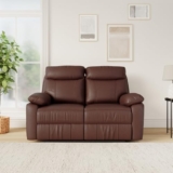 Amazon Brand – Solimo Ranttila Manual 2 Seater Leatherette Recliner (Dark Brown)