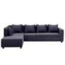 Wakefit Sofa Set | 1 Year Warranty |3 Seater Sofa for Living Room, Wooden Sofa Set, 3 Seater + Left Aligned – Skiver(JIO : Purple Grey)