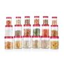 MILTON Vitro PET Canister Set of 18 (6x230ml, 6x600ml, 6x1180ml) Airtight, Food Grade, Transparent, Stackable, For Grains, Pulses, Spices, Cereals, Cookies, Dry Fruits, Fridge Storage Container