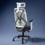 CELLBELL C190 Berlin Office Chair, High Back Mesh Ergonomic Home Office Desk Chair (Grey – White)