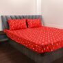 ZINNIA Super Soft Microfibre Printed bedsheet with 2 Pillow Cover – Double 229 x 254 CM (Stroke Red)