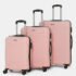 Teakwood Leathers Unisex Textured Set of 3 Trolley Bag (Small-Medium-Large,Rose) Cabin & Check-in Set 8 Wheels – 30 INCH
