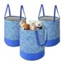 Urbane Home Pack of 3 Foldable 45L Toys Organizer for Kids Room – Soft Toys Storage Bag/Basket/Container with Handles | Wavy Pattern -Blue