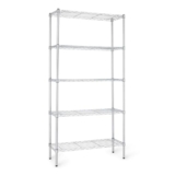 amazon basics Height Adjustable 5-Shelves Heavy Duty Rack – Chrome, Alloy Steel